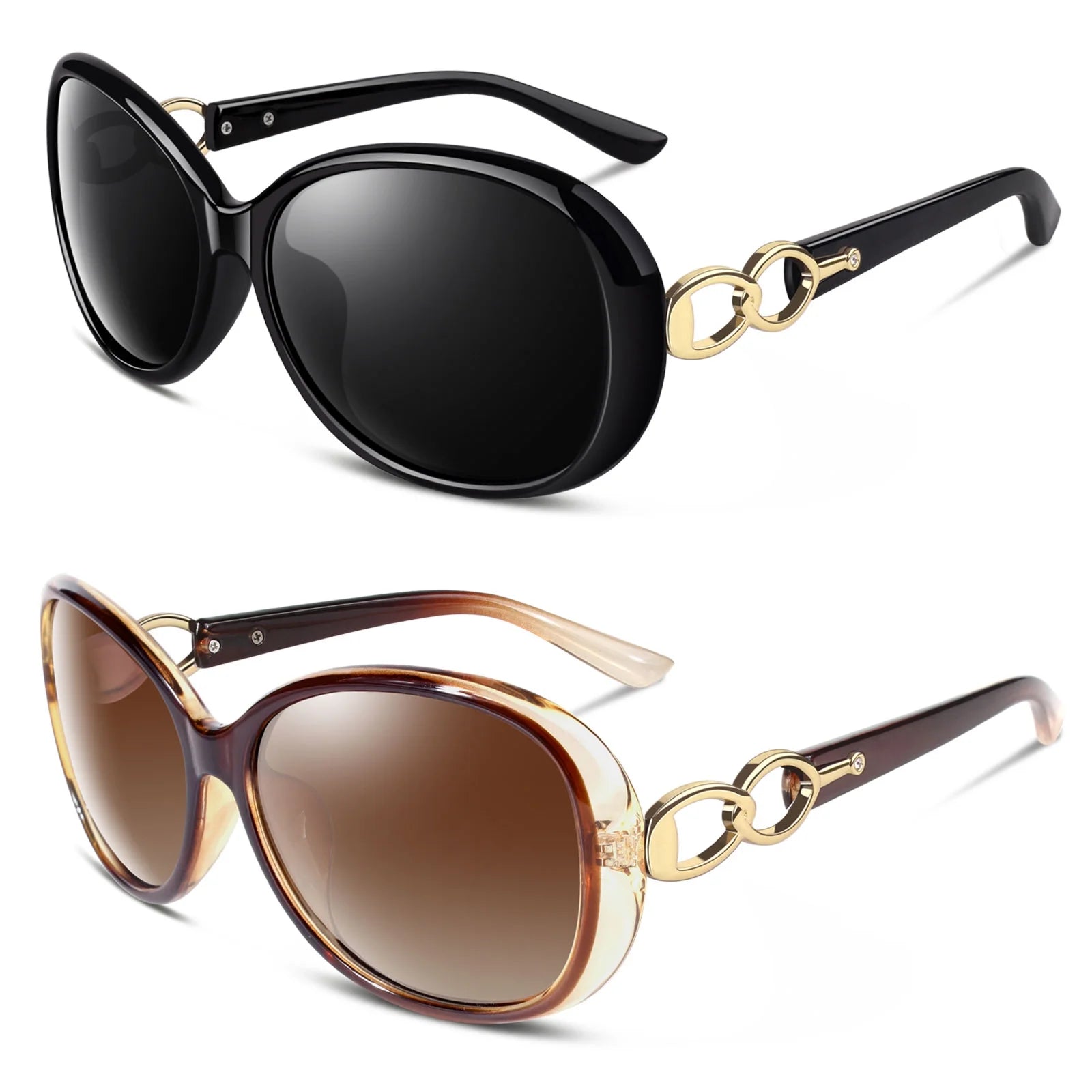 Elevate Your Style with Women's Oversized Polarized Butterfly Sunglasses - Set of 2 for Ultimate Fashion and Protection