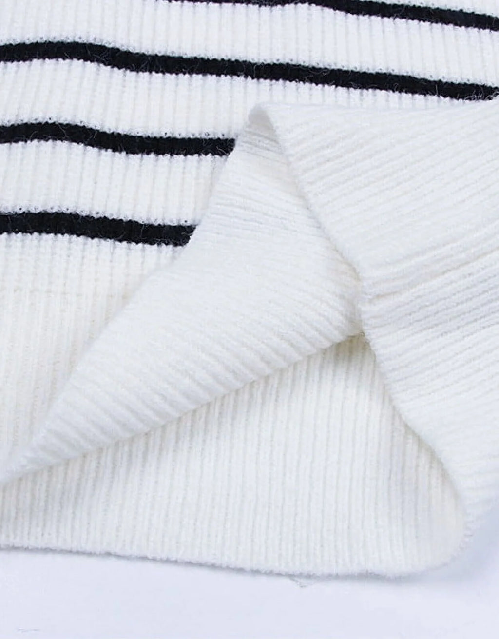 Cozy and Chic Women's Striped Quarter-Zip Pullover Sweater for Effortless Style