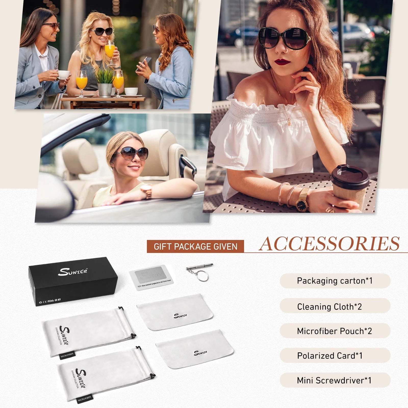 Elevate Your Style with Our Women's Retro Oversized Butterfly Polarized Sunglasses - Chic Shades in a Set of 2