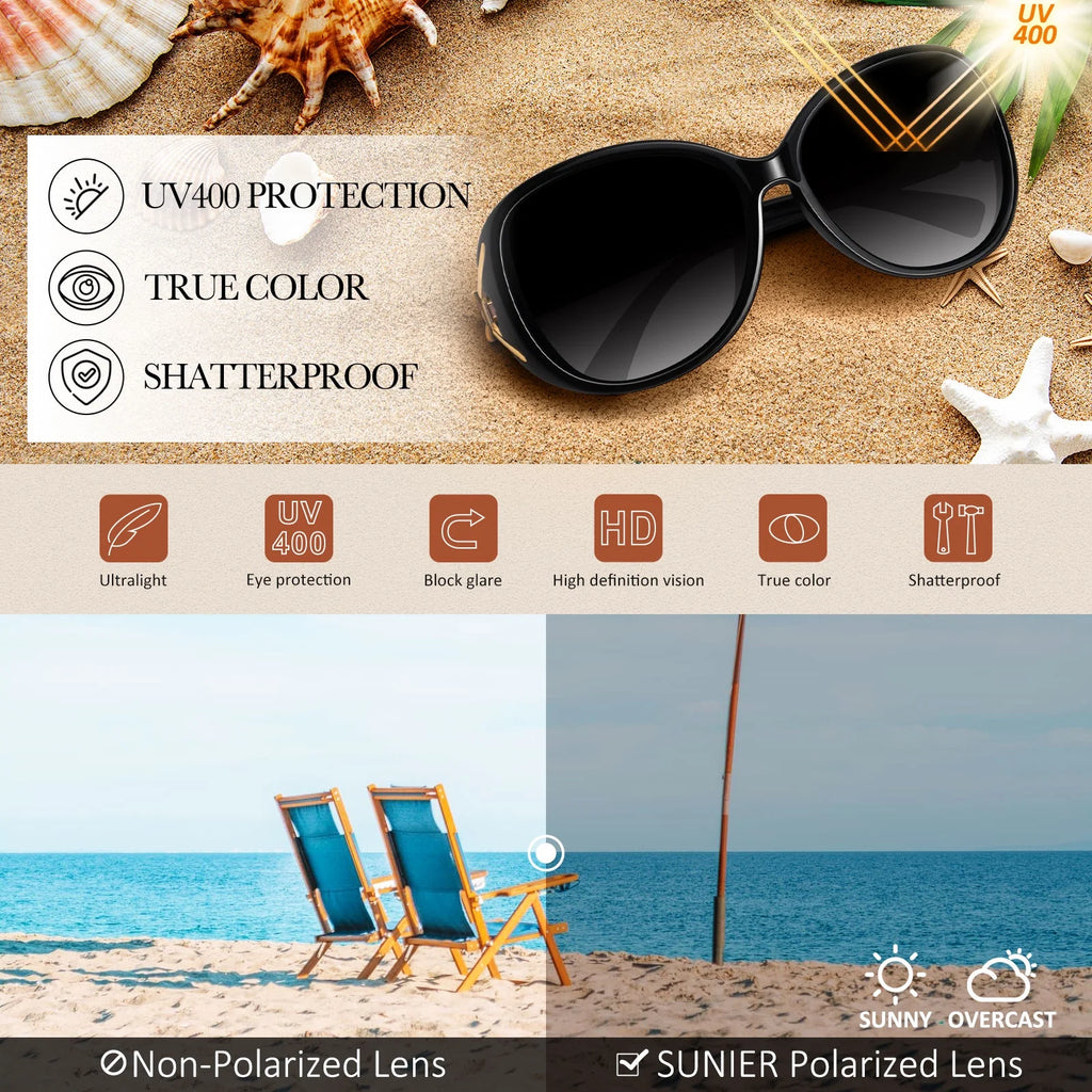 Elevate Your Style with Our Women's Retro Oversized Butterfly Polarized Sunglasses - Chic Shades in a Set of 2
