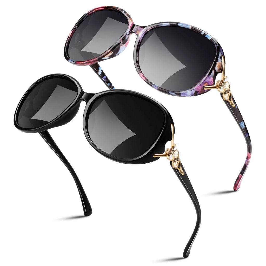 Elevate Your Style with Our Women's Retro Oversized Butterfly Polarized Sunglasses - Chic Shades in a Set of 2