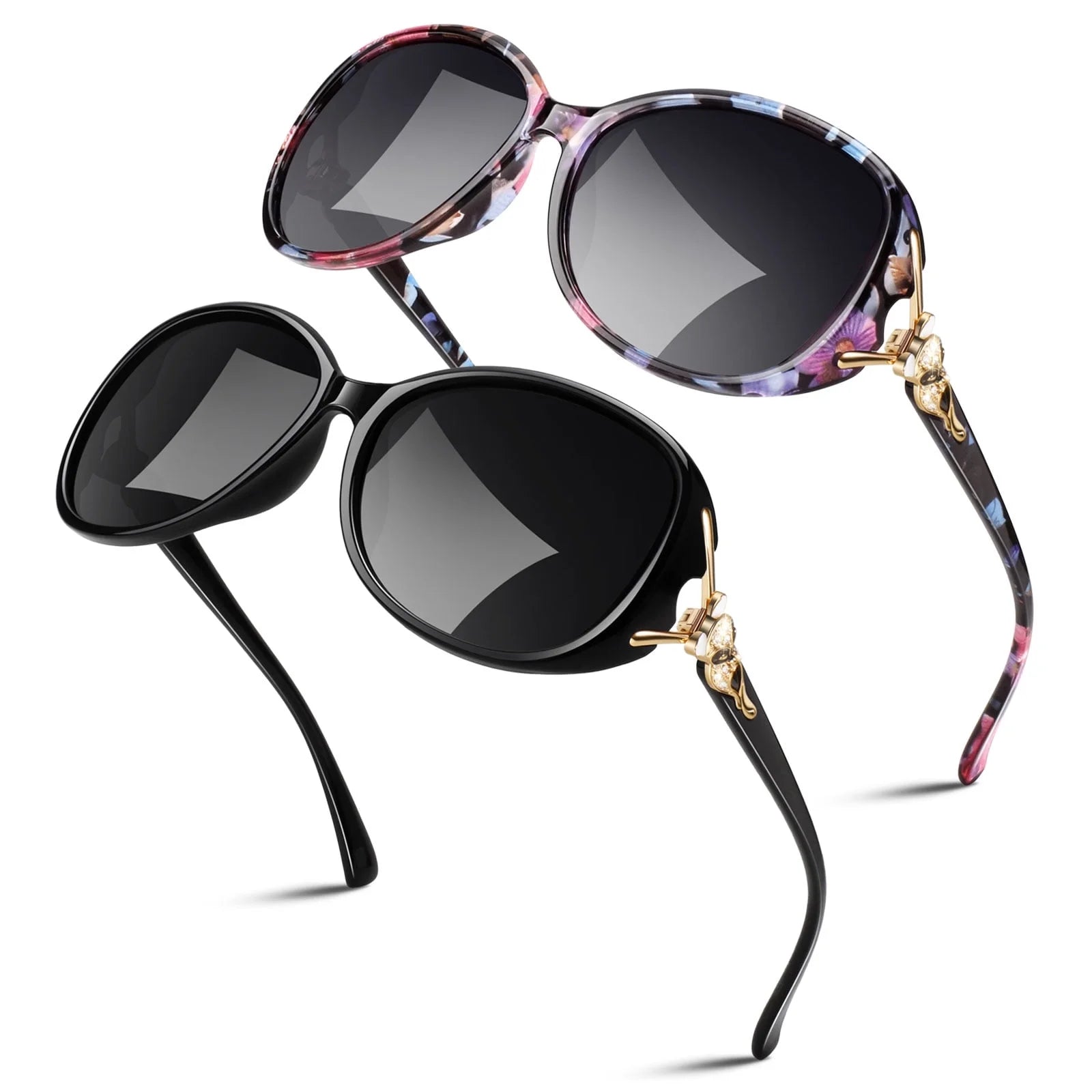 Elevate Your Style with Our Women's Retro Oversized Butterfly Polarized Sunglasses - Chic Shades in a Set of 2