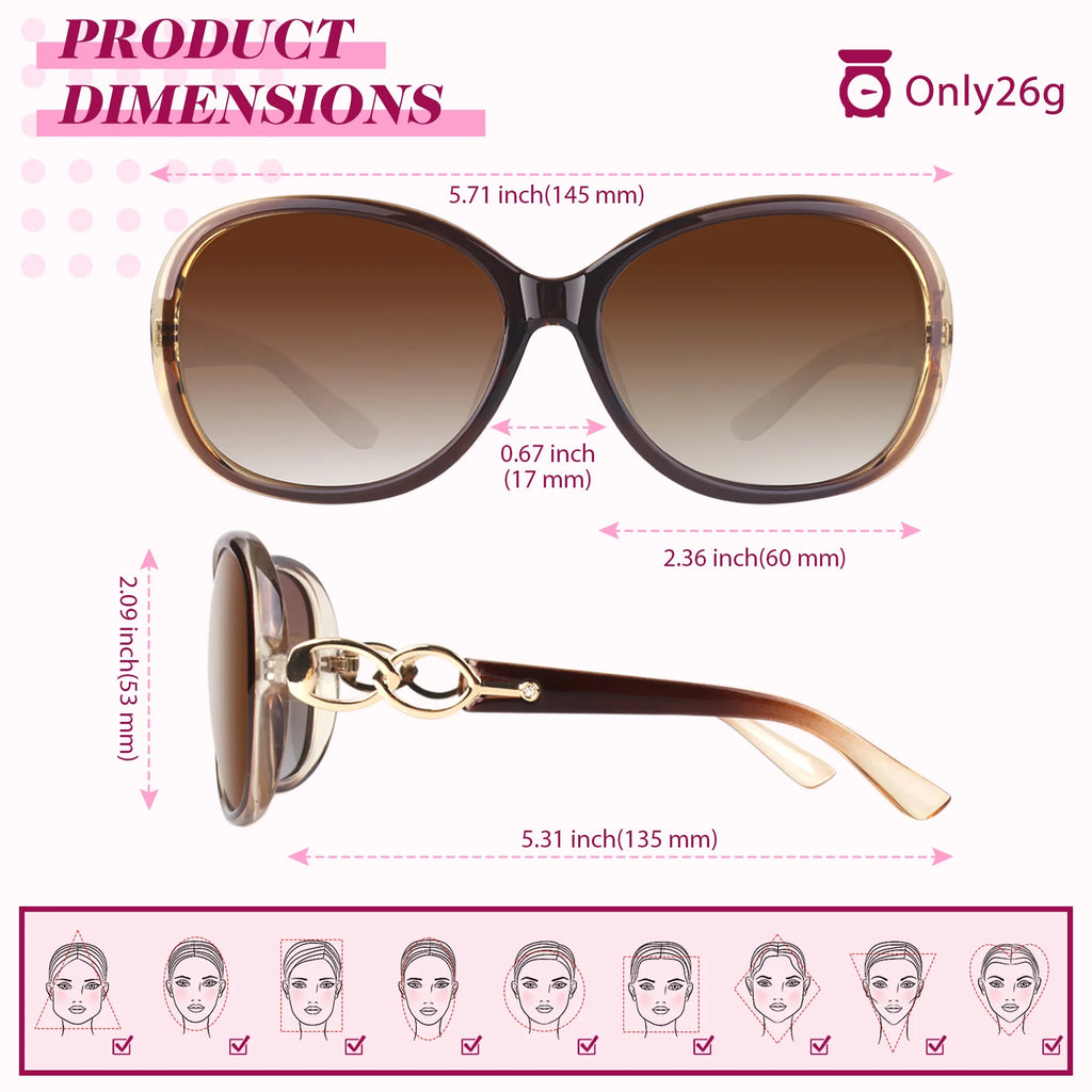 Elevate Your Style with Women's Oversized Polarized Butterfly Sunglasses - Set of 2 for Ultimate Fashion and Protection